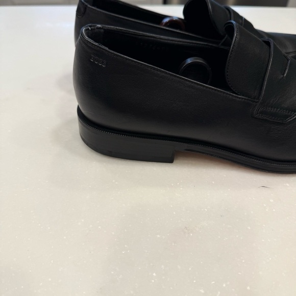 Boss Black Leather Penny Loafers main image 11